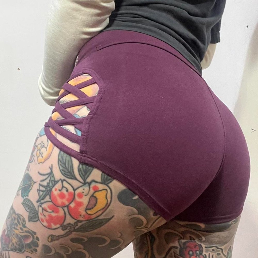 Bombshell Sportswear Women's Purple and Burgundy Shorts